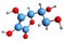 3D image of Erythorbic acid skeletal formula