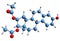 3D image of Estriol acetate benzoate skeletal formula