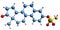 3D image of Estrone sulfamate skeletal formula