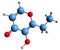 3D image of Ethyl maltol skeletal formula