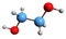 3D image of Ethylene glycol skeletal formula