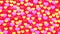 3D image. Festive red background with colorful hearts. Lots of red, yellow and pink hearts. Valentine\\\'s Day.