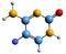 3D image of Flucytosine skeletal formula
