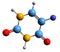 3D image of Fluorouracil skeletal formula