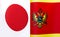 3D image fragments of national flags of Japan and Montenegro