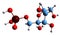 3D image of Fructose 1-phosphate skeletal formula