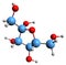 3D image of Fructose skeletal formula