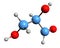 3D image of Glyceraldehyde skeletal formula