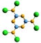 3D image of Hexachloromelamine skeletal formula