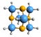 3D image of Hexamethylenetetramine skeletal formula