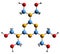 3D image of Hexamethylolmelamine skeletal formula