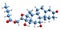 3D image of Hydrocortisone butyrate skeletal formula