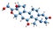 3D image of Hydrocortisone skeletal formula