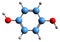 3D image of Hydroquinone skeletal formula