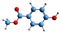 3D image of Hydroxybenzoic acid skeletal formula