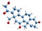 3D image of Hydroxycorticosterone skeletal formula