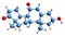 3D image of Hydroxyepiandrosterone skeletal formula