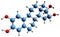 3D image of Hydroxyestriol skeletal formula