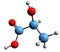3D image of Lactic acid skeletal formula