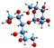 3D image of Lactitol skeletal formula