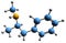 3D image of Levomethamphetamine skeletal formula