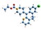 3D image of Loratadine skeletal formula