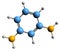 3D image of m-Phenylenediamine skeletal formula