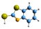 3D image of Mercaptobenzothiazole skeletal formula
