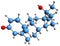 3D image of Metandienone skeletal formula