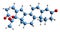 3D image of Methenmadinone acetate skeletal formula