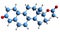 3D image of Nandrolone acetate skeletal formula