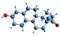 3D image of Nordehydroepiandrosterone skeletal formula