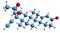 3D image of Norethisterone acetate skeletal formula