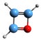 3D image of Oxetene skeletal formula