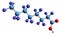 3D image of Perfluorooctanoic acid skeletal formula