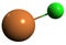 3D image of Potassium chloride skeletal formula