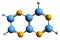 3D image of Pteridine skeletal formula