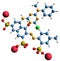 3D image of reactive bright red 6C skeletal formula