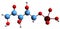 3D image of Ribulose 5-phosphate skeletal formula