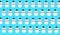 3D image of several snowmen arranged in horizontal rows of the same level on a light blue background, background texture, visual c