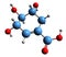 3D image of Shikimic acid skeletal formula