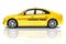 3D Image of Side View Yellow Sedan Taxi Car