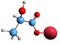 3D image of Sodium lactate skeletal formula