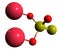 3D image of Sodium thiosulfate skeletal formula