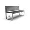 3D image street bench. Metal and wooden. Sketch Isometric.2 6