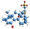 3D image of Taurocholic acid skeletal formula