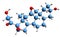 3D image of Tetrahydrocortisone skeletal formula