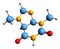 3D image of Theobromine skeletal formula