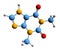 3D image of theophylline skeletal formula