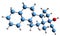 3D image of Tigestol skeletal formula